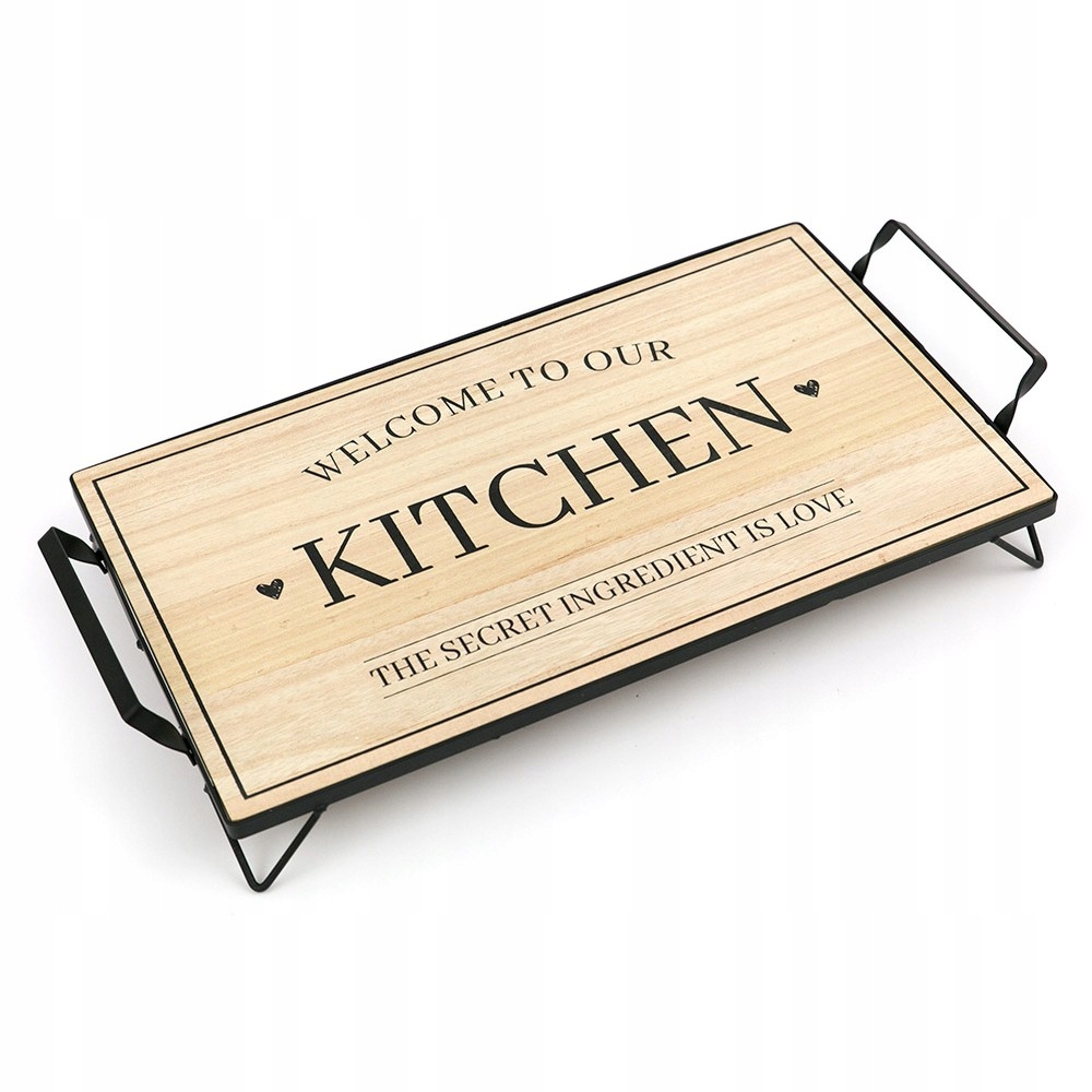 

Taca Kitchen Na Nóżkach Brązowa Czarna 40x20cm