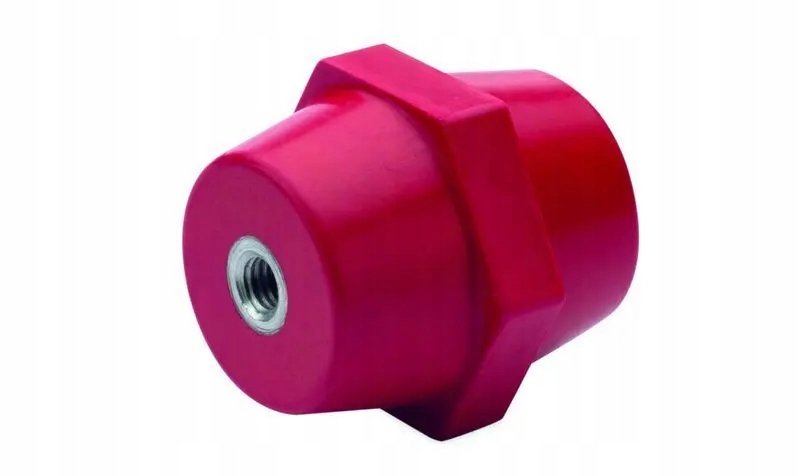 Izolator wsporczy M8 wysokość 40mm, czerwony, Polyester 10 sztuk Bm QHEP040