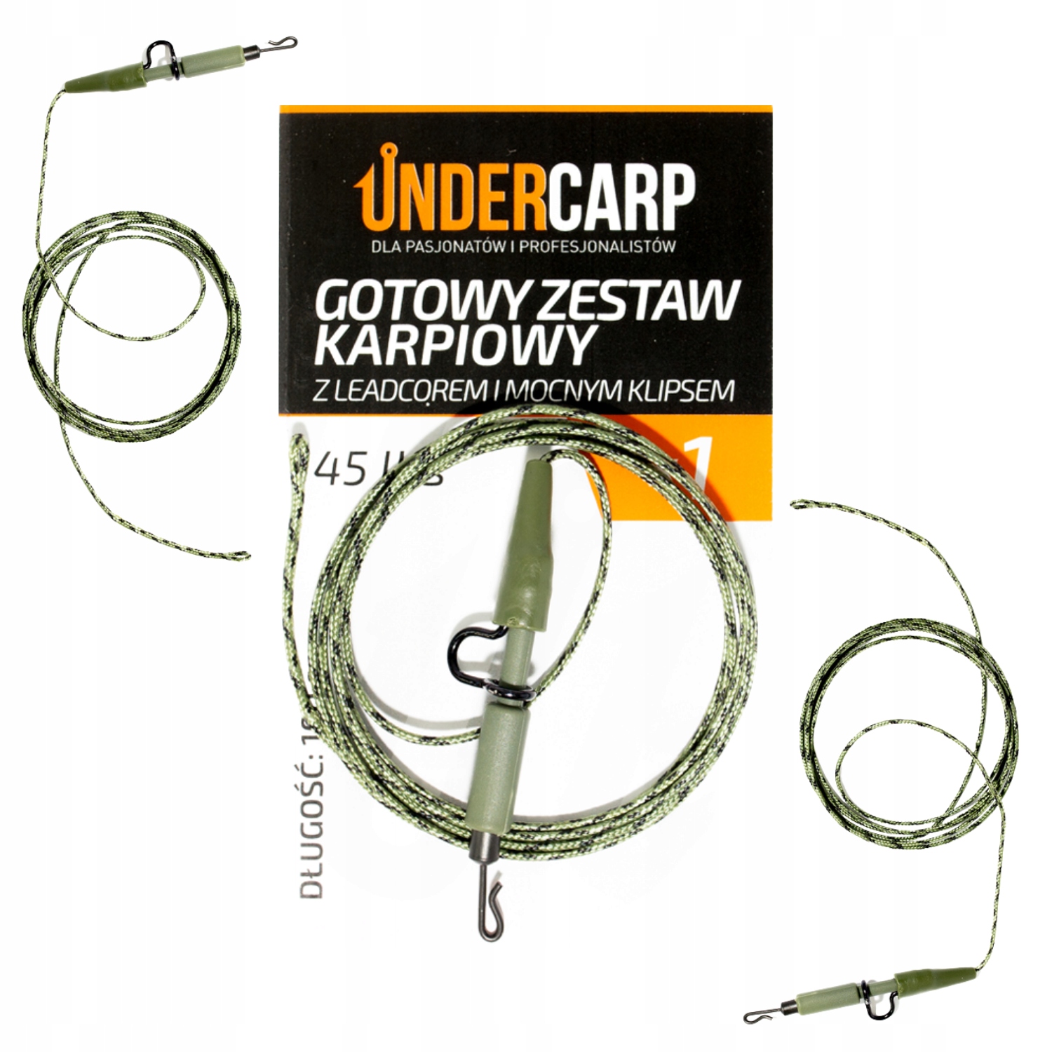 Gotowy Zestaw Karpiowy Z Leadcorem I Mocnym Klipsem 45lbs/100cm Undercarp