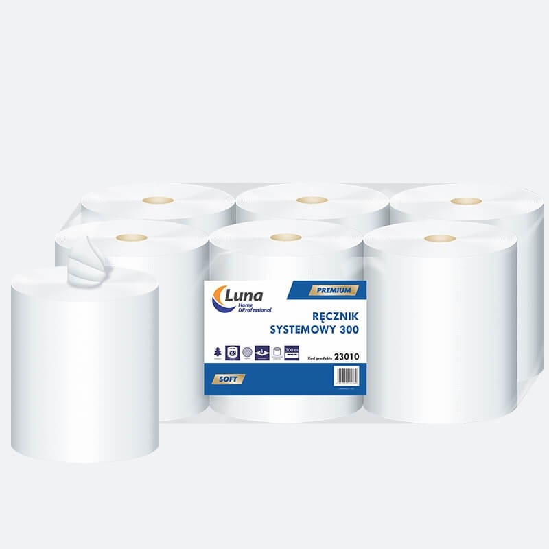 Levně Luna Papírový Ručník Pro Centrální Dávkování Celulózy 300M 6 Ks