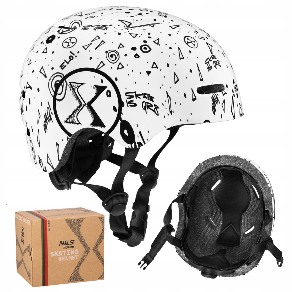 Cyklistická přilba nastavitelná na kolečkové brusle Ochranný ořech Nils 52-56 cm