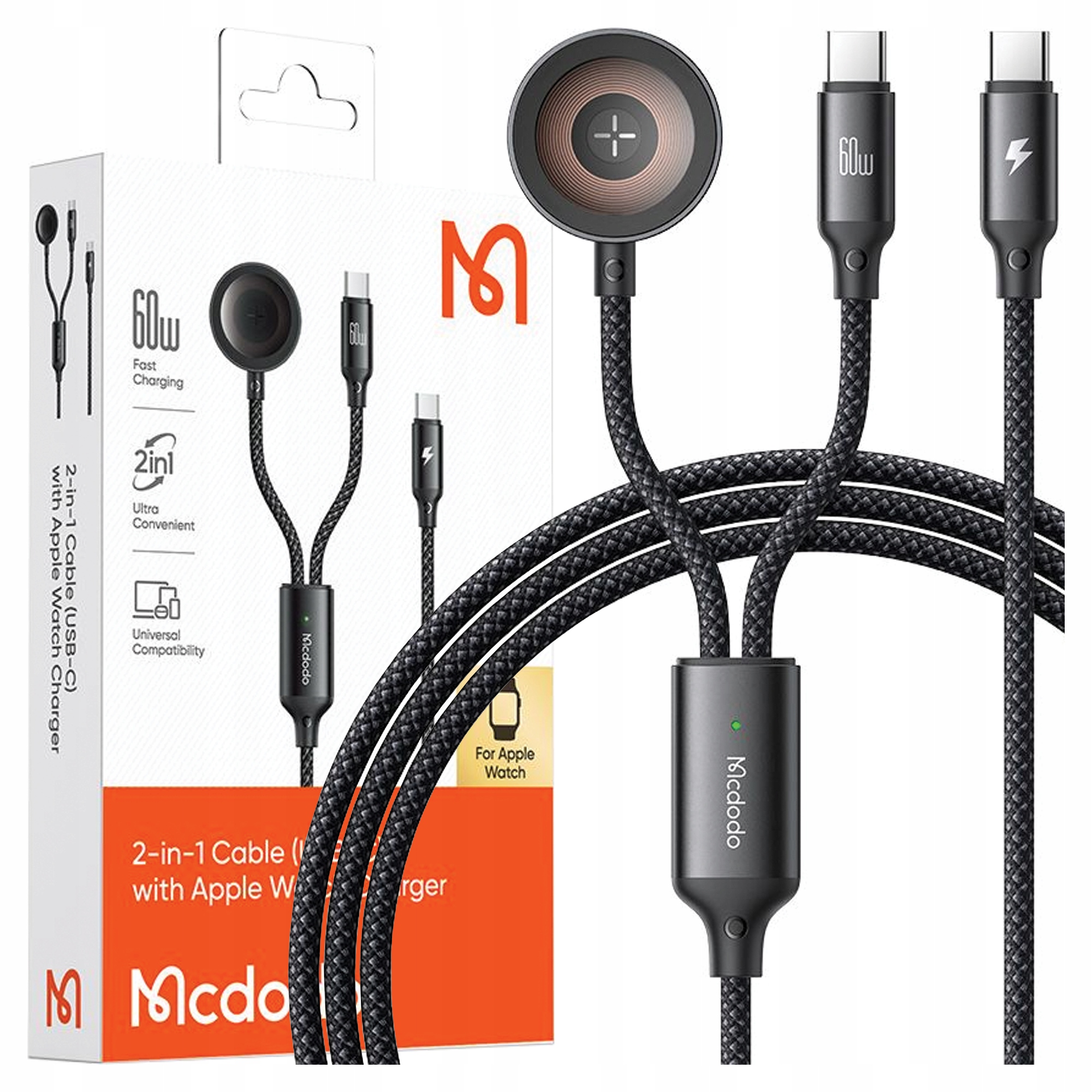 Кабель McDodo USB Type C - USB Type C 1,2 м Черный