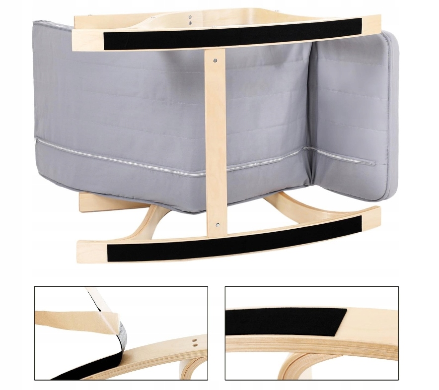 FOTEL BUJANY BUJAK SZARY NA BIEGUNACH RELAKSACYJNY REGUJACJA PODNÓŻKA Wysokość mebla 91 cm