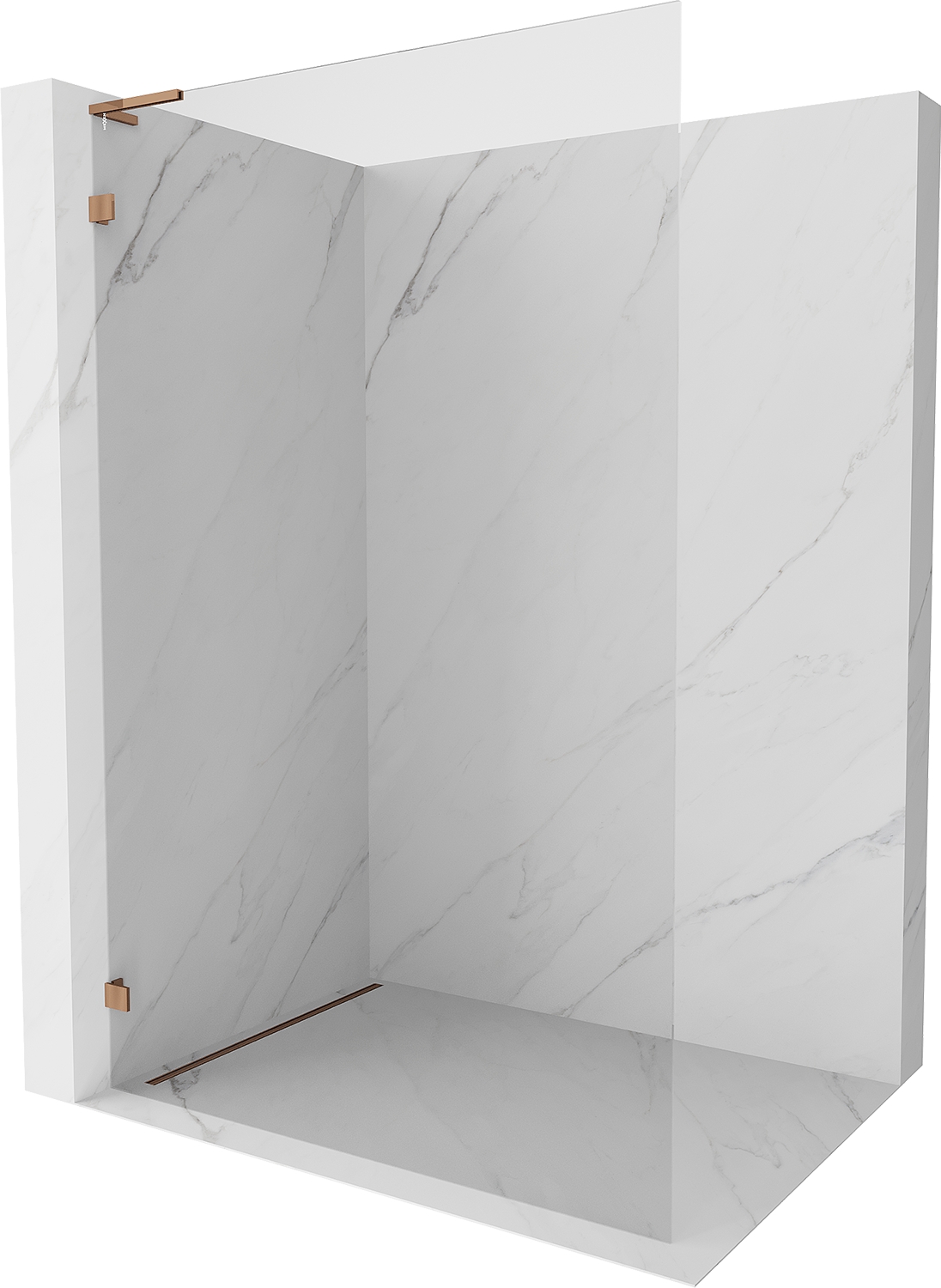 Mexen Lunar Walk-in Sprchová Stěna 120x200cm Levá, Růžové Zlato, 8mm