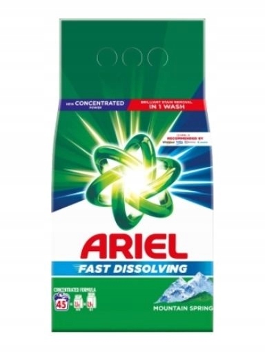 Levně 2x Ariel Fast dissolving prášek Mountain Spring, 2,475 kg