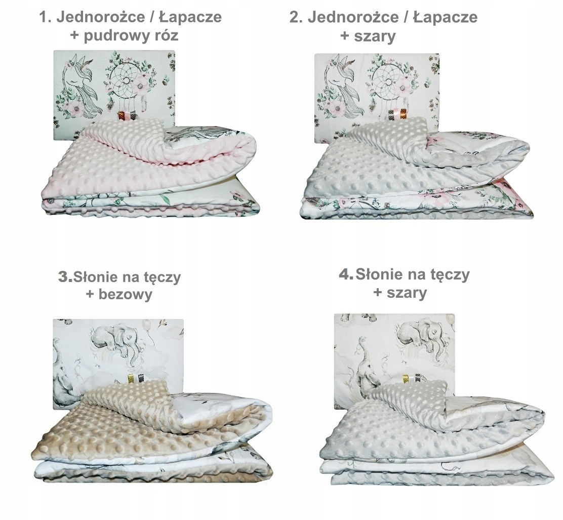 KOMPLET DO PRZEDSZKOLA / ŻŁOBKA - ZESTAW KOC MINKY Marka inna marka