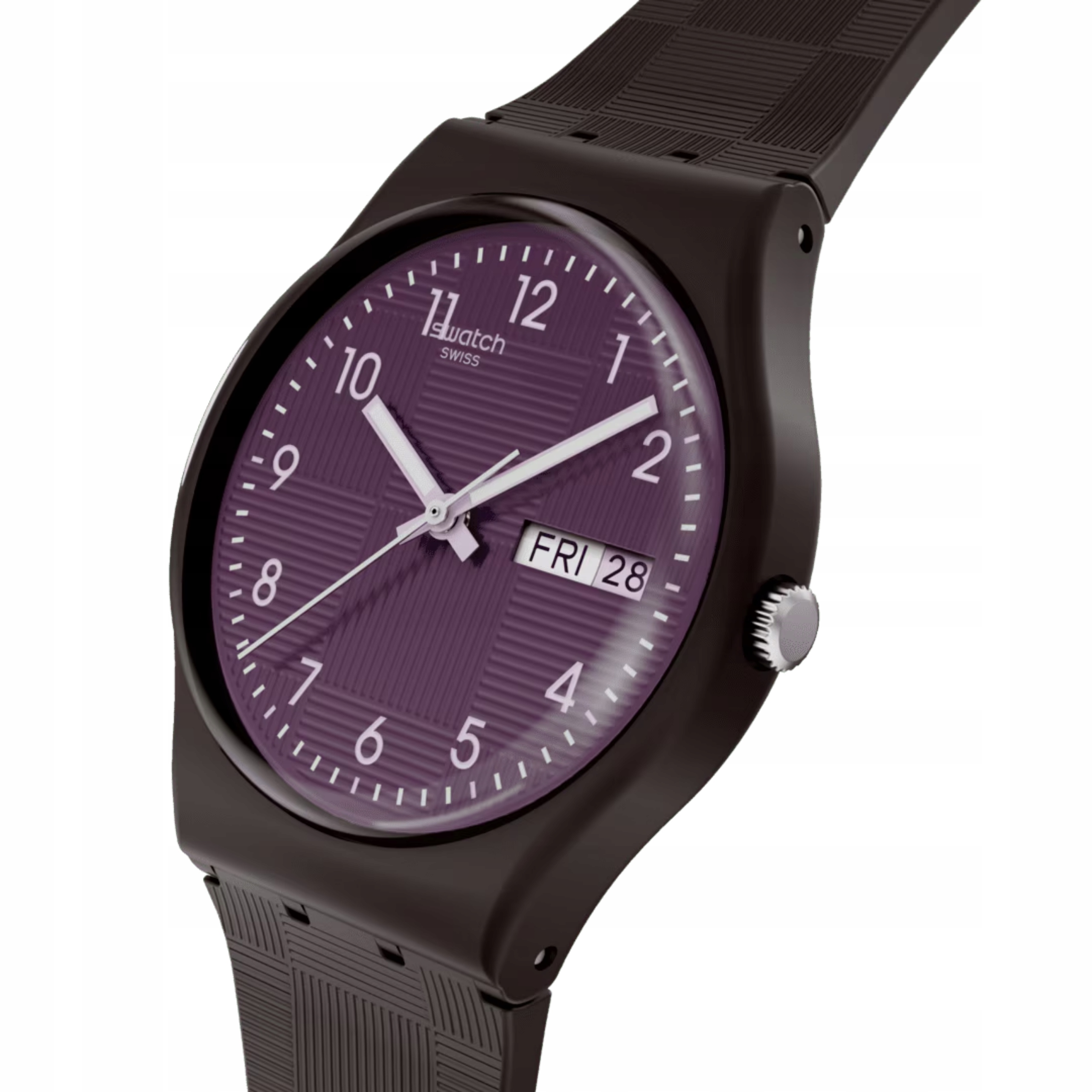 Hodinky Swatch Weaving Wonders Hnědofialové SO28C700 Unisex Nové