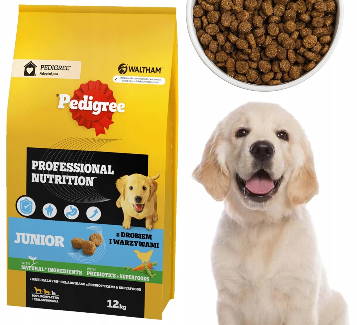 Levně Pedigree Junior Professional Nutrition 12 kg s drůbeží a zeleninou – suchý