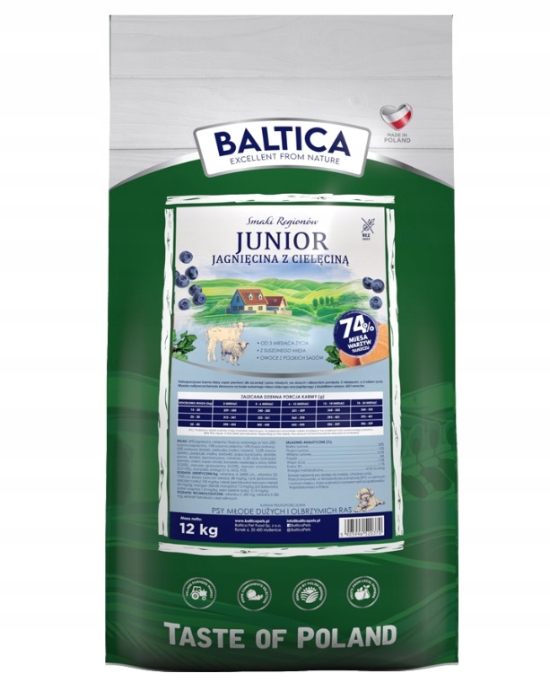 Sucha karma dla psa Baltica Junior Jagnięcina z Cielęciną 12kg