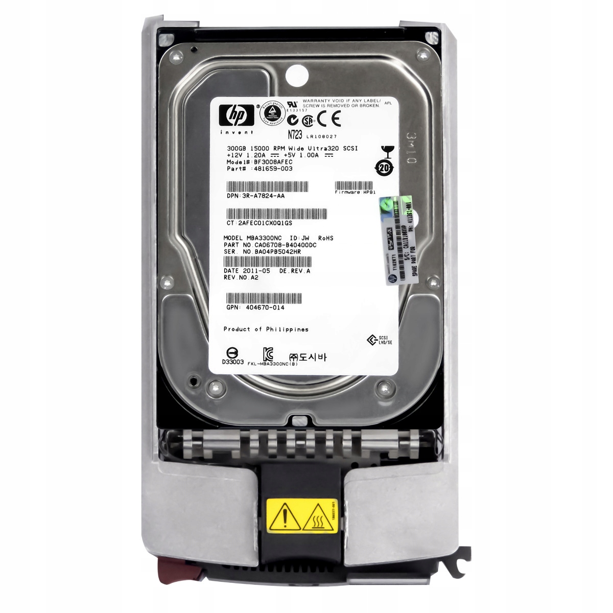Hp 481659-003 300GB 15k 8MB Scsi U320 3.5'' BF3008AFEC