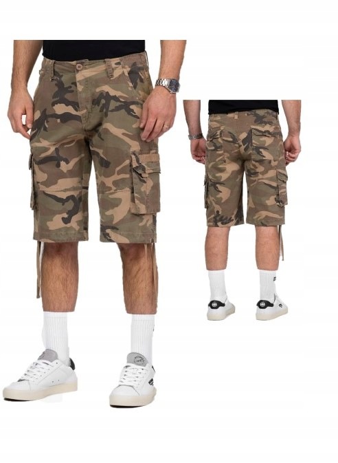 Pitbull West Coast Pánské Kraťasy Kapsáče Volmer Woodland Camo XL