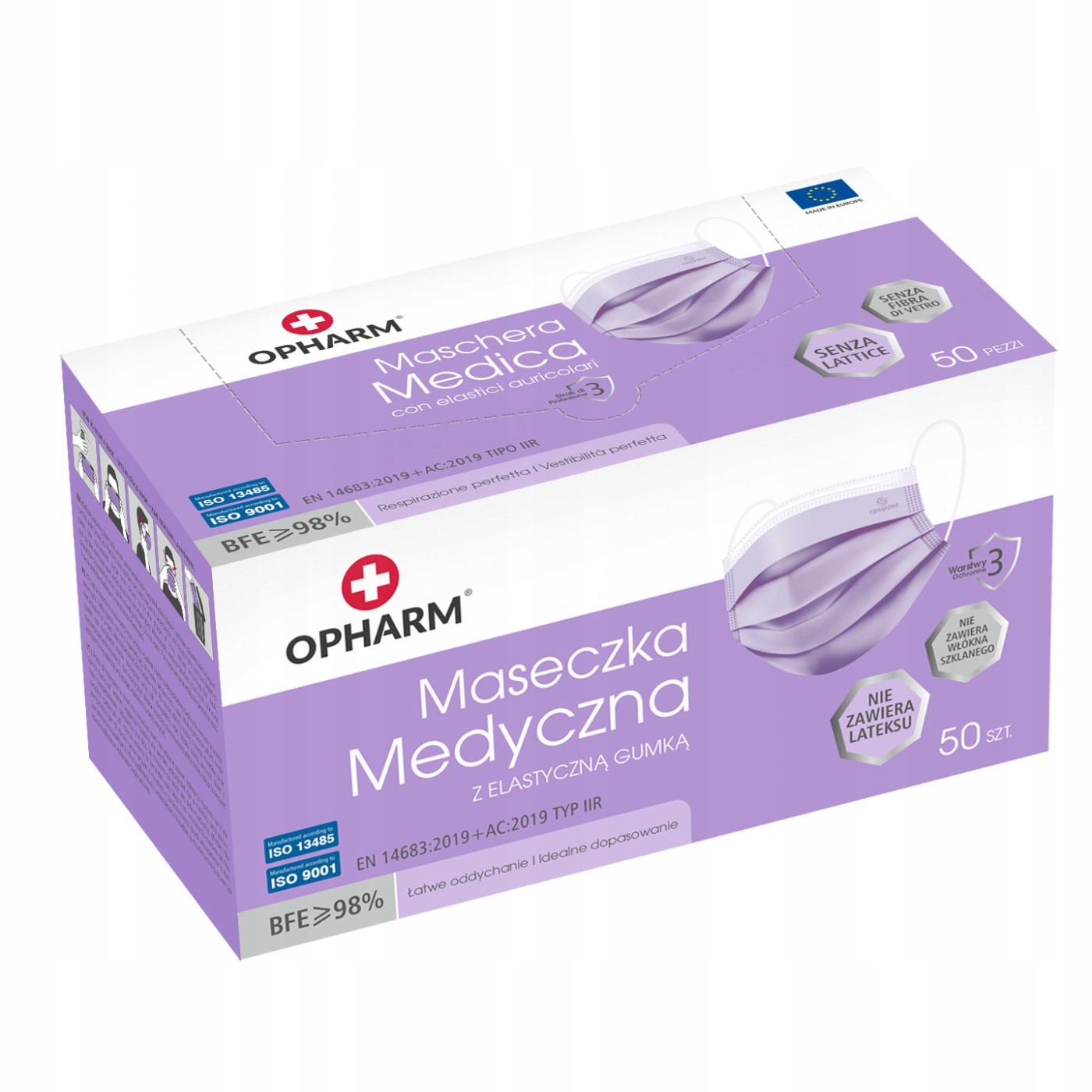 Maseczki chirurgiczne Opharm typ IIR 50 szt.
