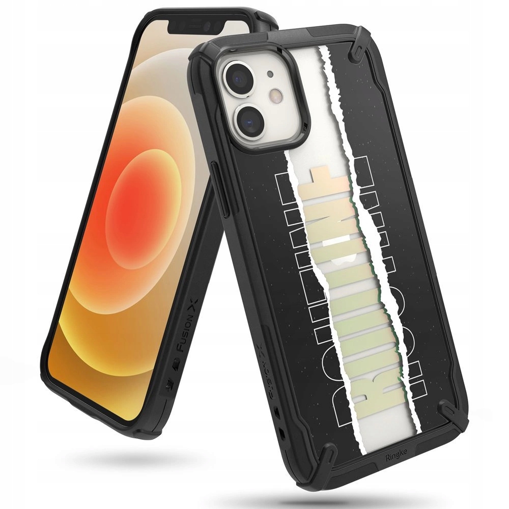 Ringke Fusion X Design etui pancerny pokrowiec z ramką iPhone 12 mini czarn