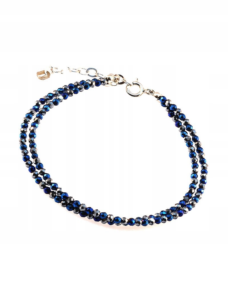 

Bransoletka Srebrna 925 Rodowana z Pirytem