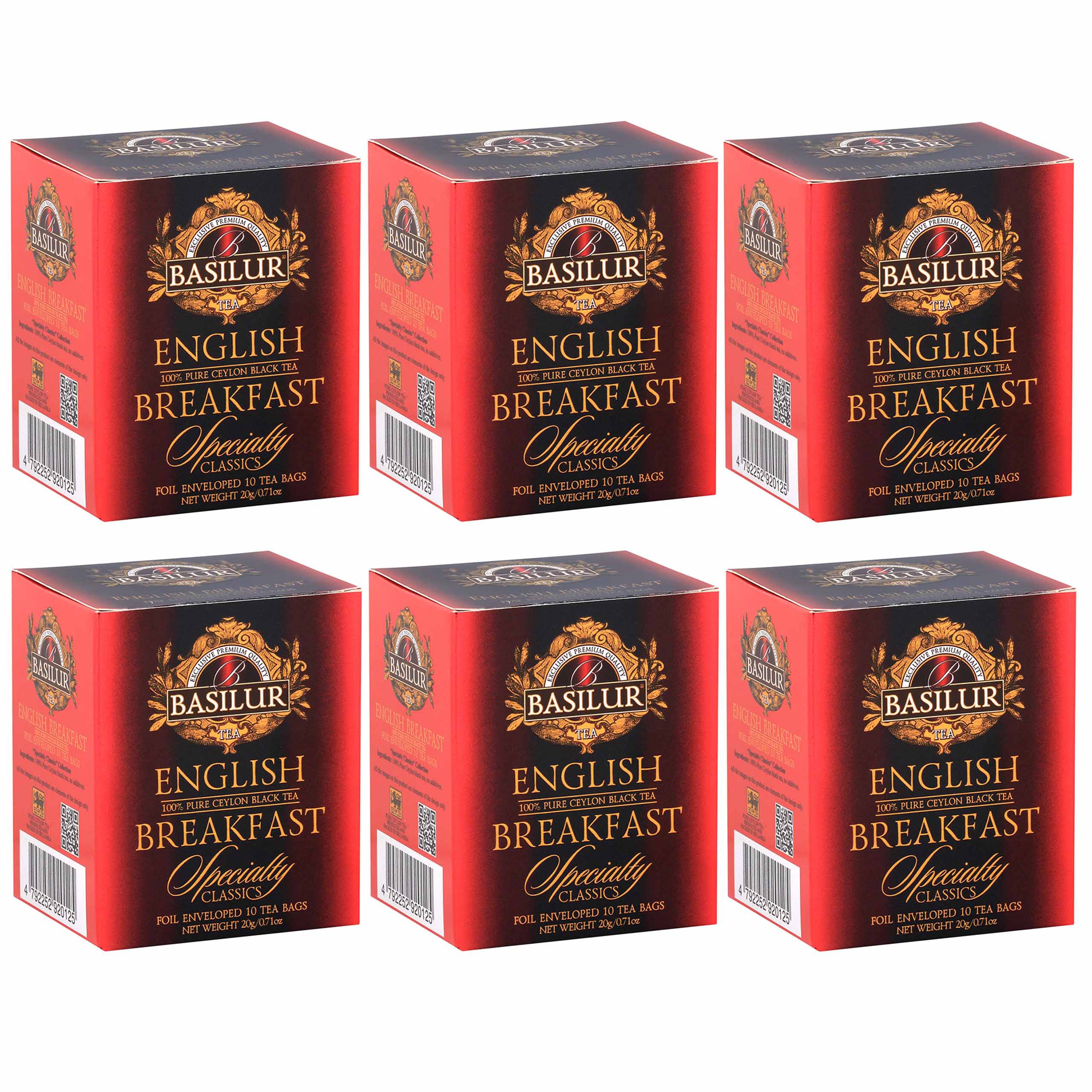 Basilur English Breakfast – Čaj černý v sáčcích, 10 x 2 g x 6 g