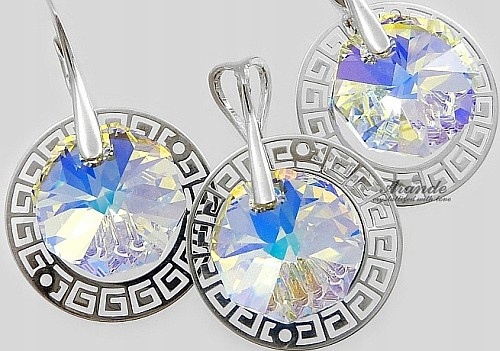 Krystaly ozdobné náušnice přívěsek Barvy Stříbro
