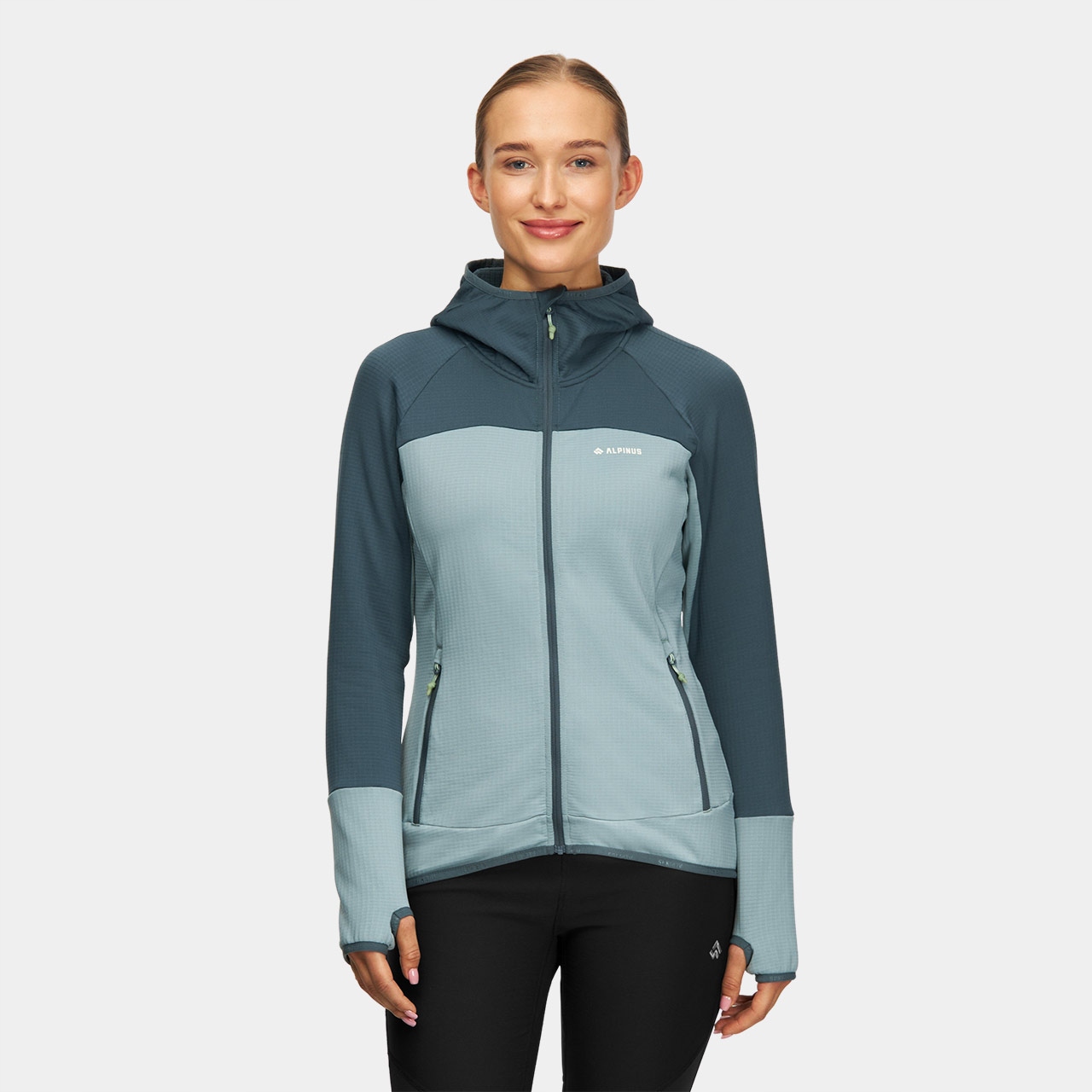 Bluza damska Alpinus Uba z kapturem, otwory na kciuk, miekka elastyczna Xs