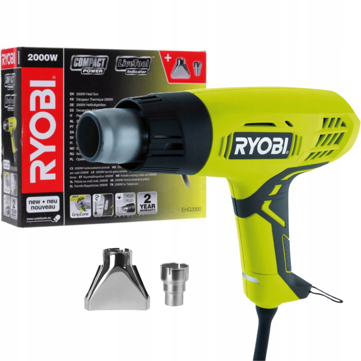Ryobi Horkovzdušná Pistole 2000W Síťová EHG2000 400/600°C