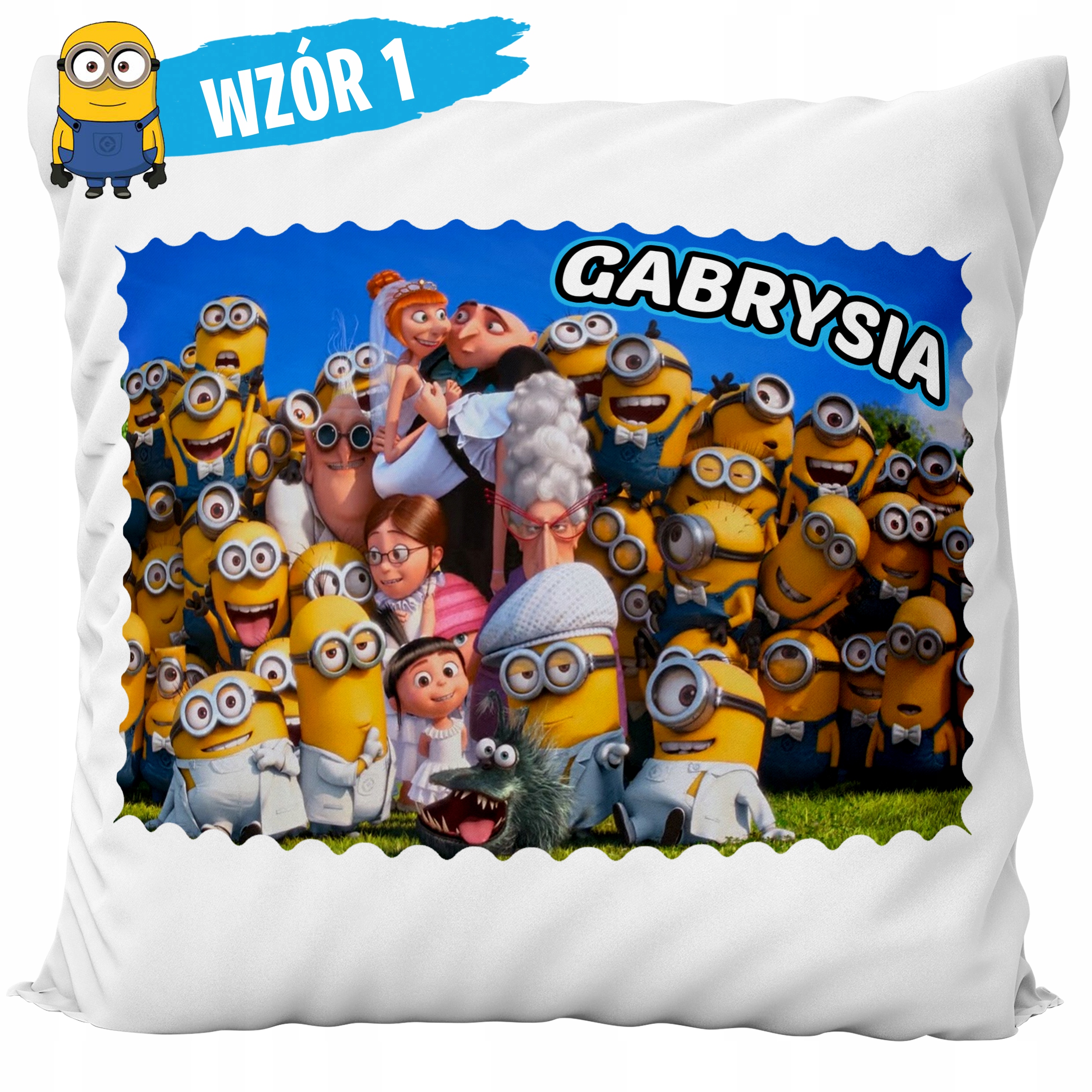 PODUSZKA MINIONKI MINIONS GRU + TWOJE IMIĘ URODZINY PREZENT DZIEŃ DZIECKA Marka inna marka