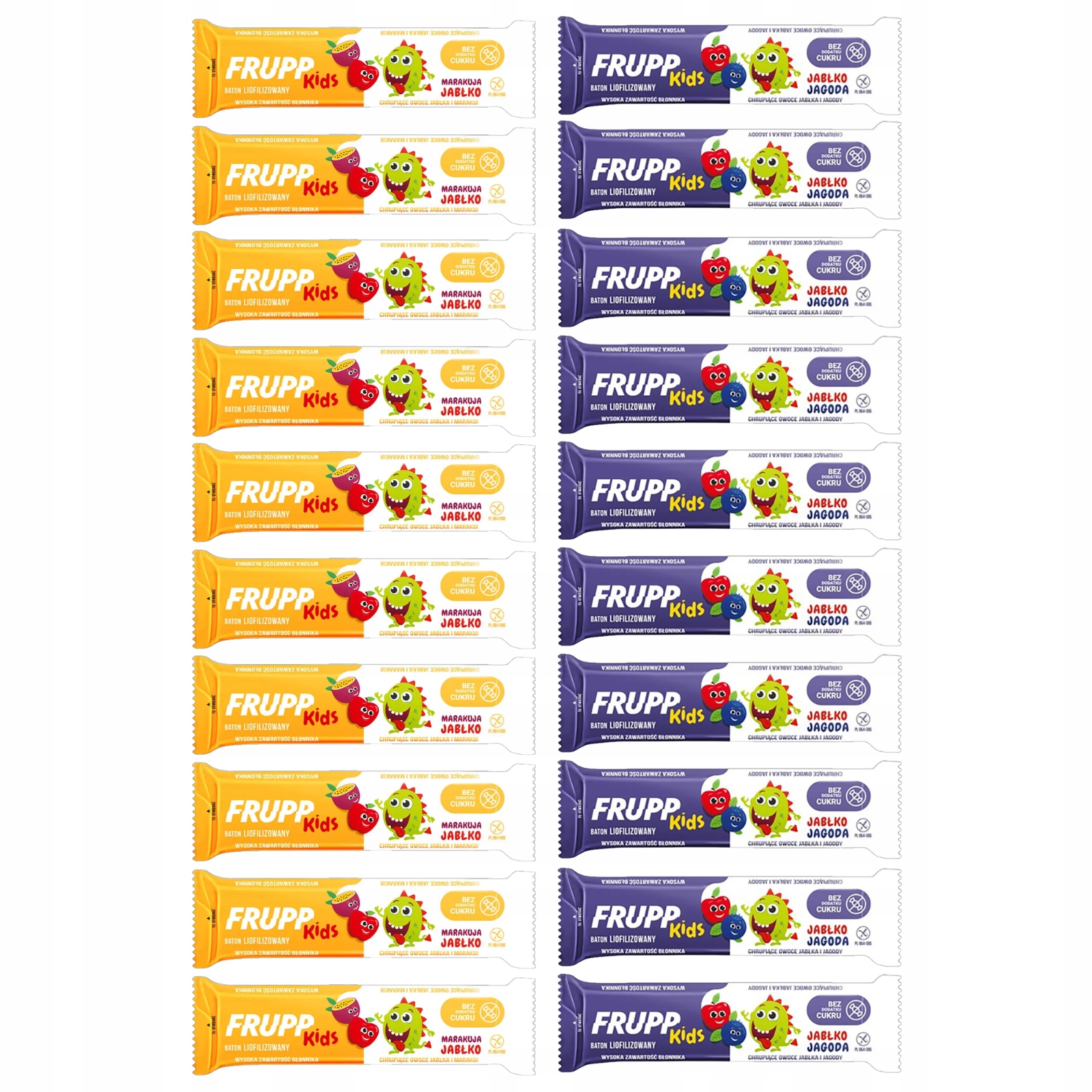 Zestaw Frupp Kids Baton liofilizowany MIX smaków 20 szt.