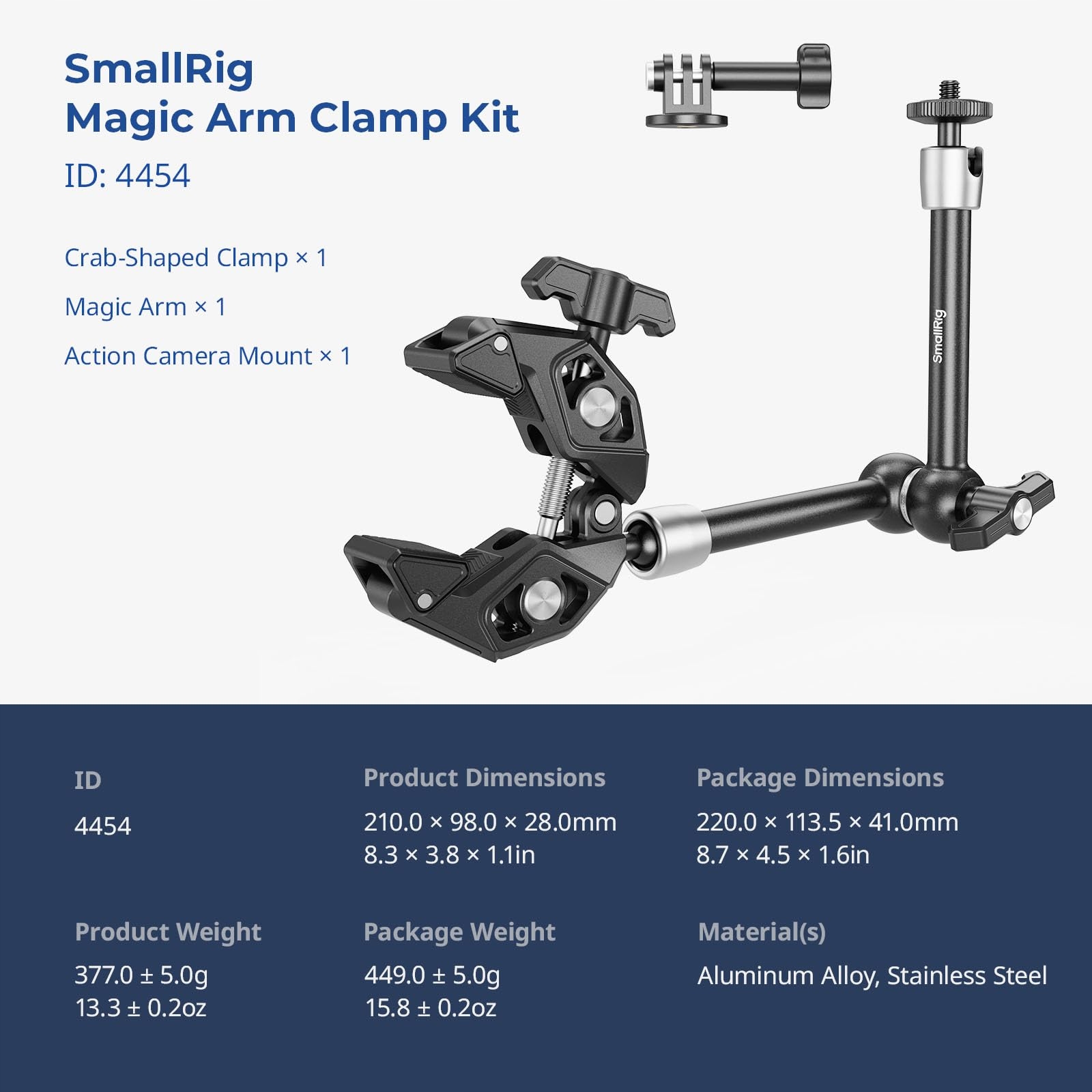 SMALLRIG Magic Arm Super Clamp Do Kamer Monitorów i Kamer GoPro — miniatura 8