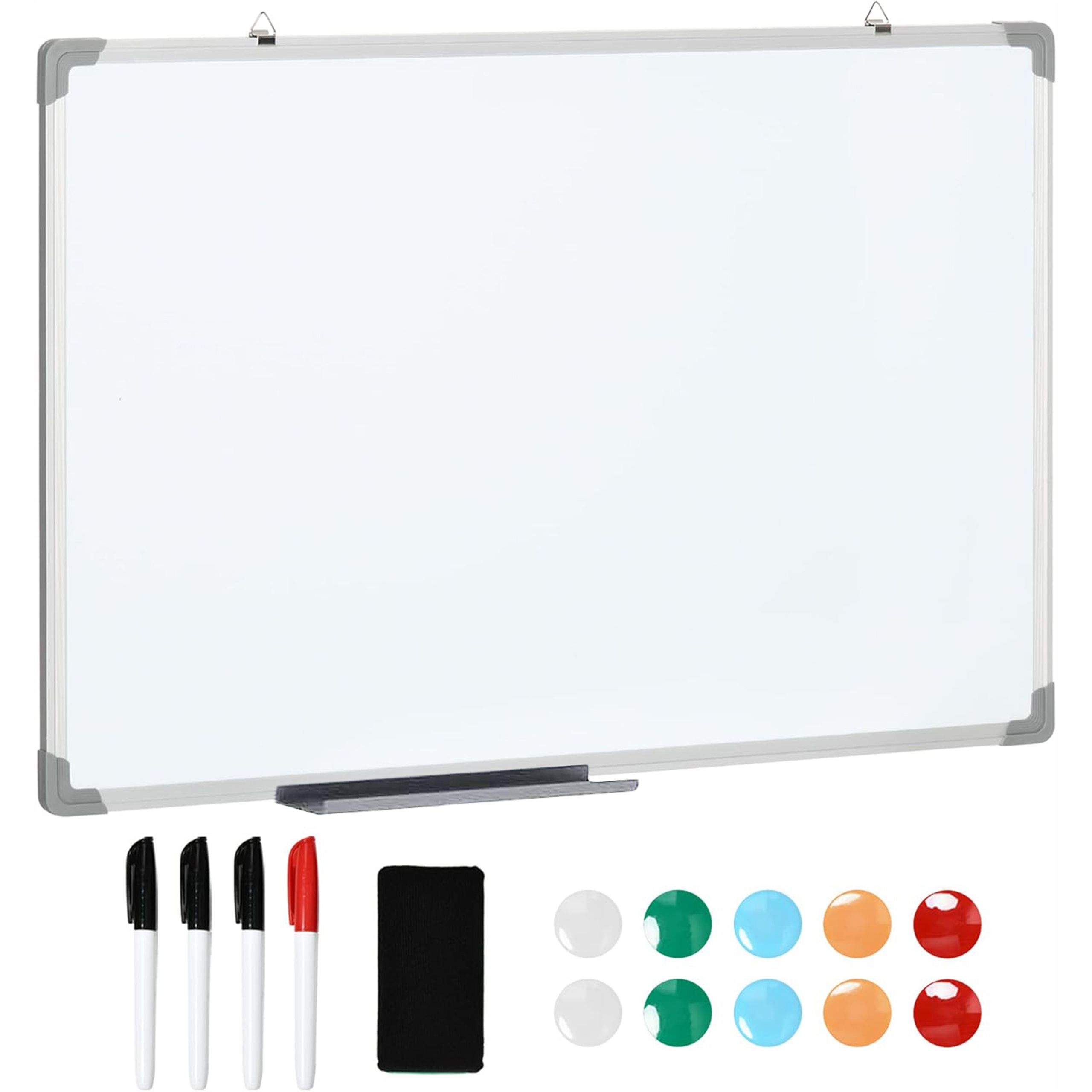 Tablica Biała suchościeralna magnetyczna 90x60 + GĄBKA 12 MAGNESÓW 4 PISAKI Marka LAZYhome