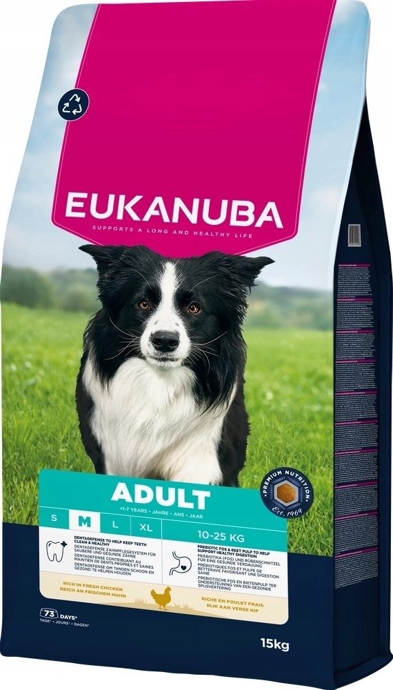 Eukanuba karma sucha dla psa średnie rasy kurczak 15 kg