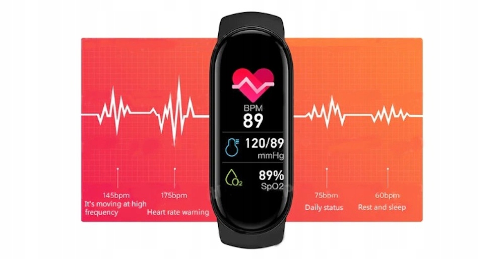 SMARTBAND M7 OPASKA SPORTOWA SMARTWATCH ZEGAREK Materiał paska guma