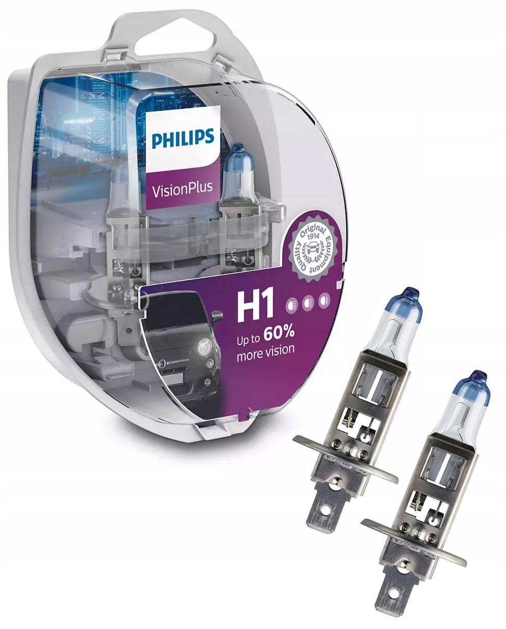 Philips Vision Plus +60% Żarówki H1 12V 55W Duobox