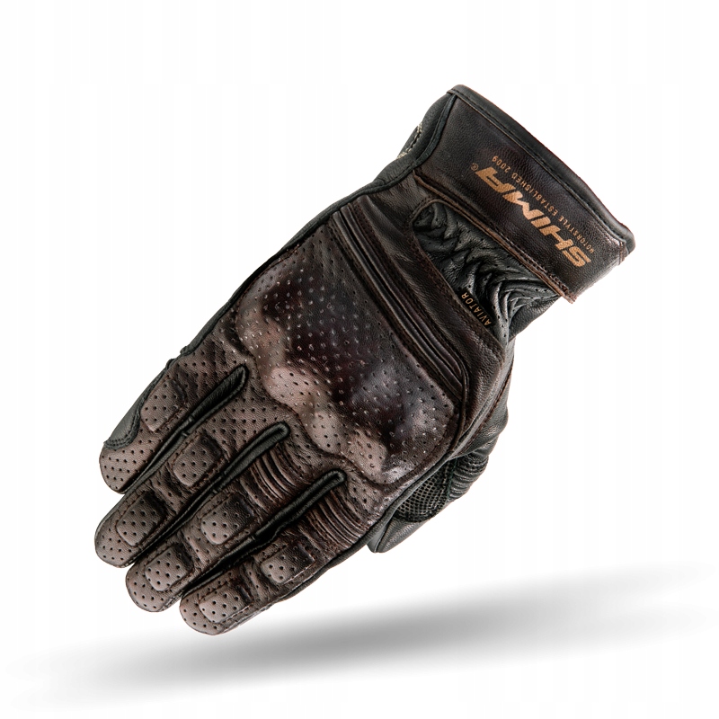 Kožené motocyklové rukavice Shima Aviator Dark Brown XXL