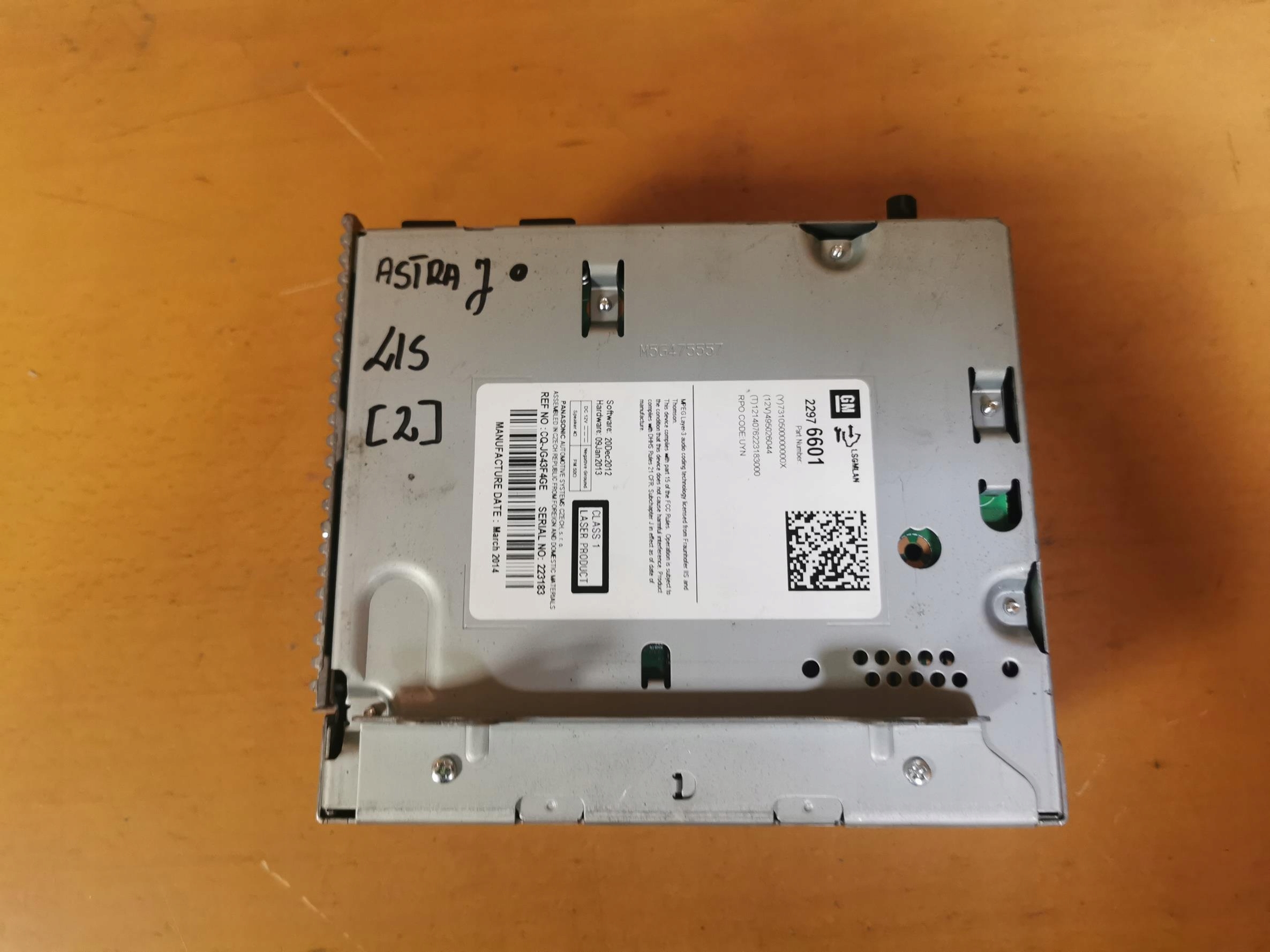 RADIO CD MP3 OPEL ASTRA J 22976601 09-15