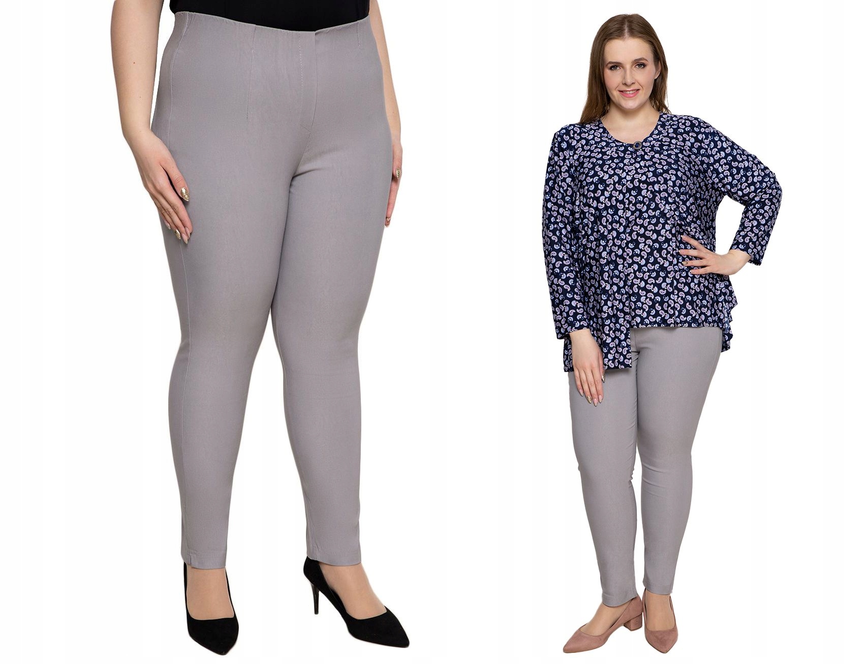 Světle šedé bengálské doutníkové kalhoty 46