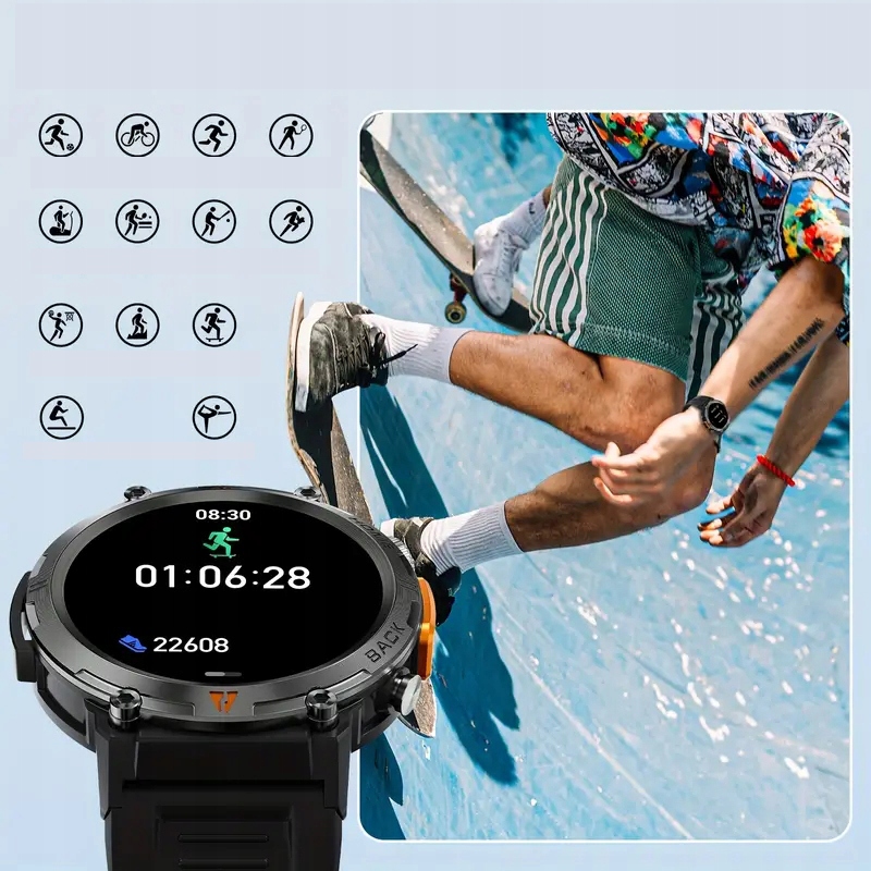 SMARTWATCH ZEGAREK MĘSKI MENU PL SPORT PULS ROZMOWY SMART WATCH WODOODPORNY Model inteligentny zegarek