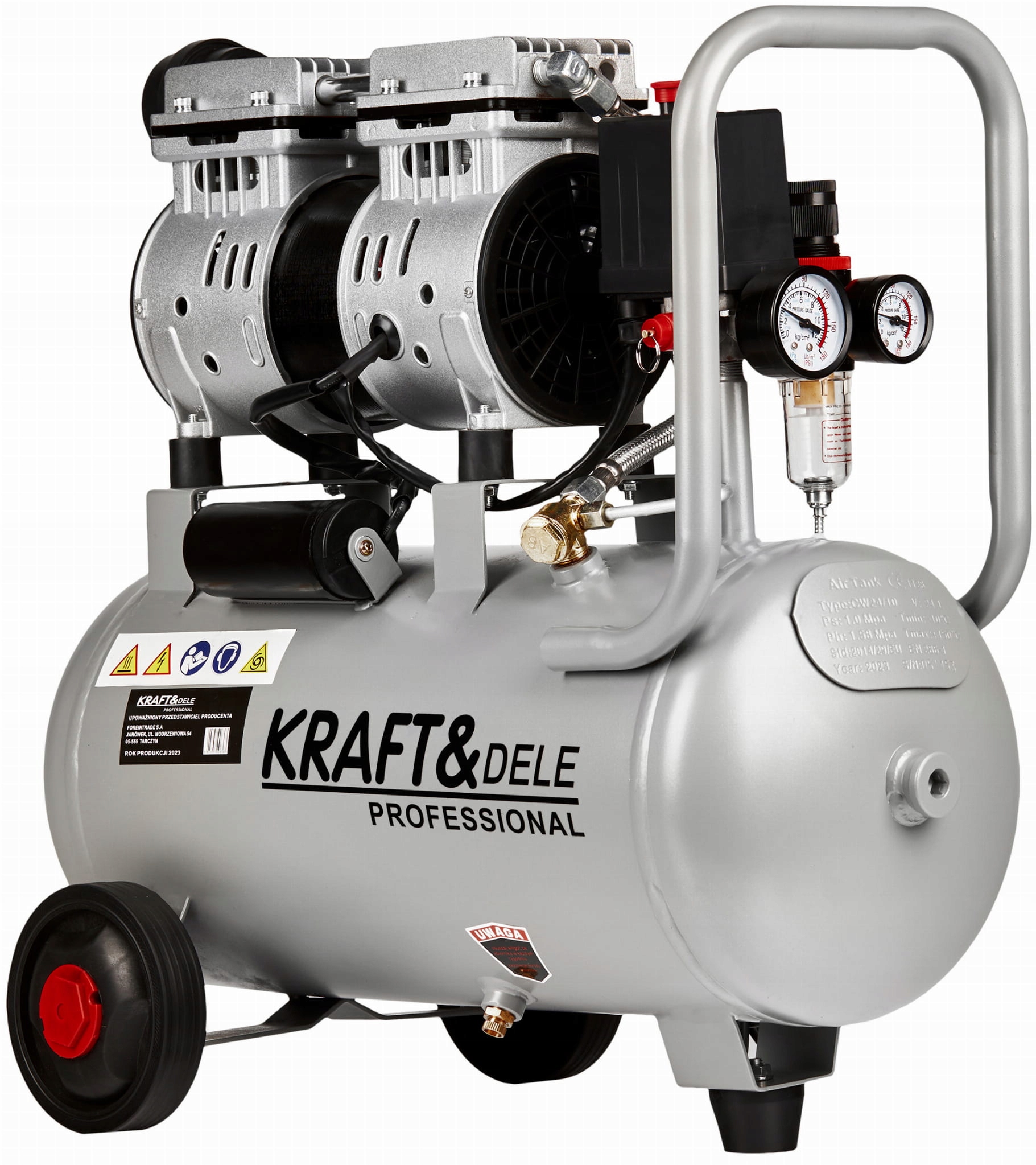 Bezolejový kompresor 24L 8bar Kraft&Dele KD1395