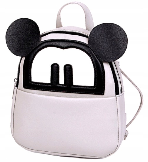 

damski dziewczęcy skórzany mały Plecak miki uszy