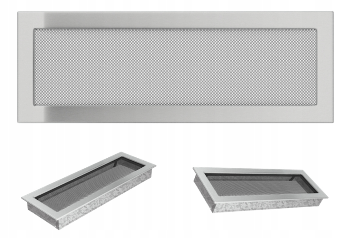 Větrací krbová mřížka broušená 17x49