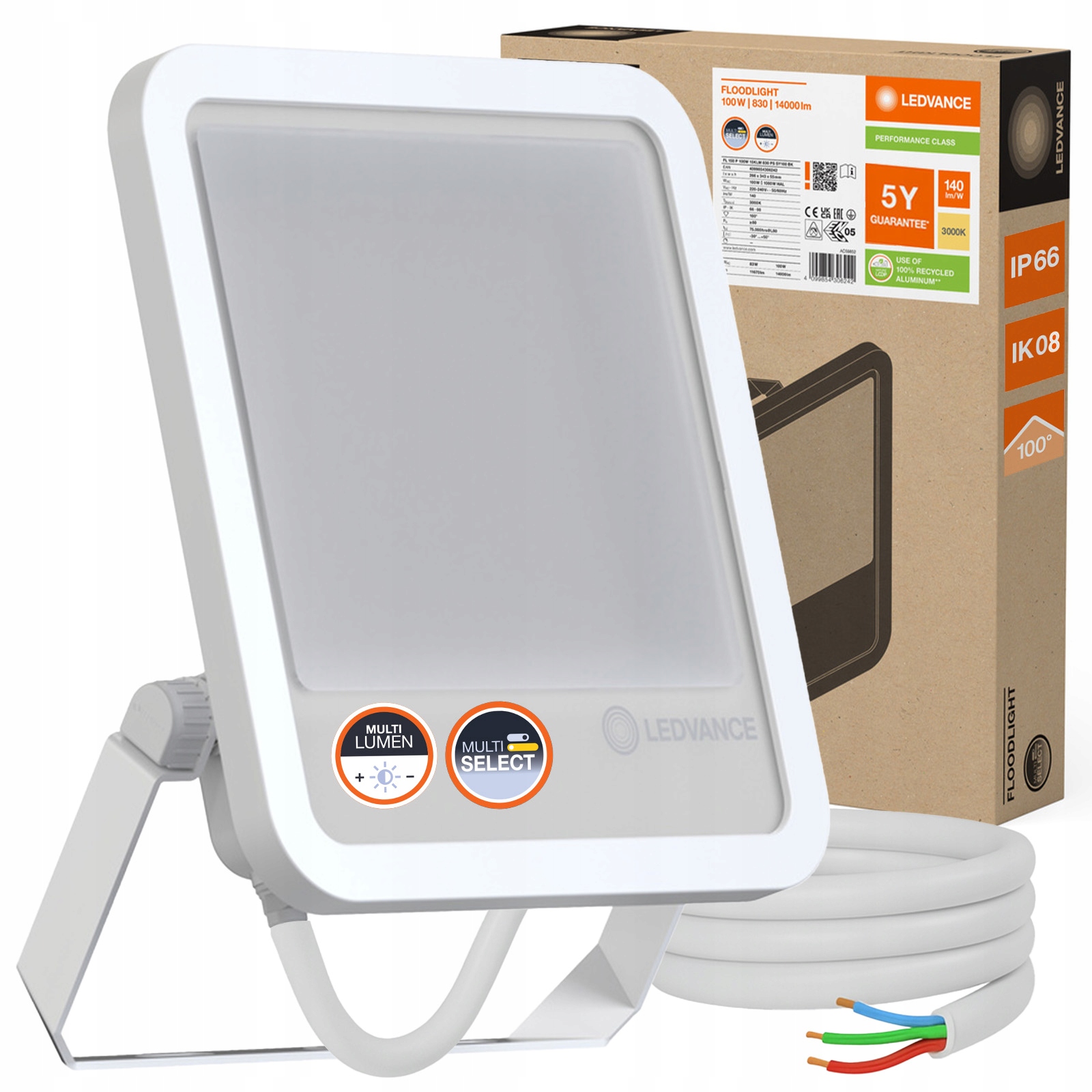 Led reflektor Vonkajší reflektor 100 W 14000 lm 3000K IP66 Floodlight