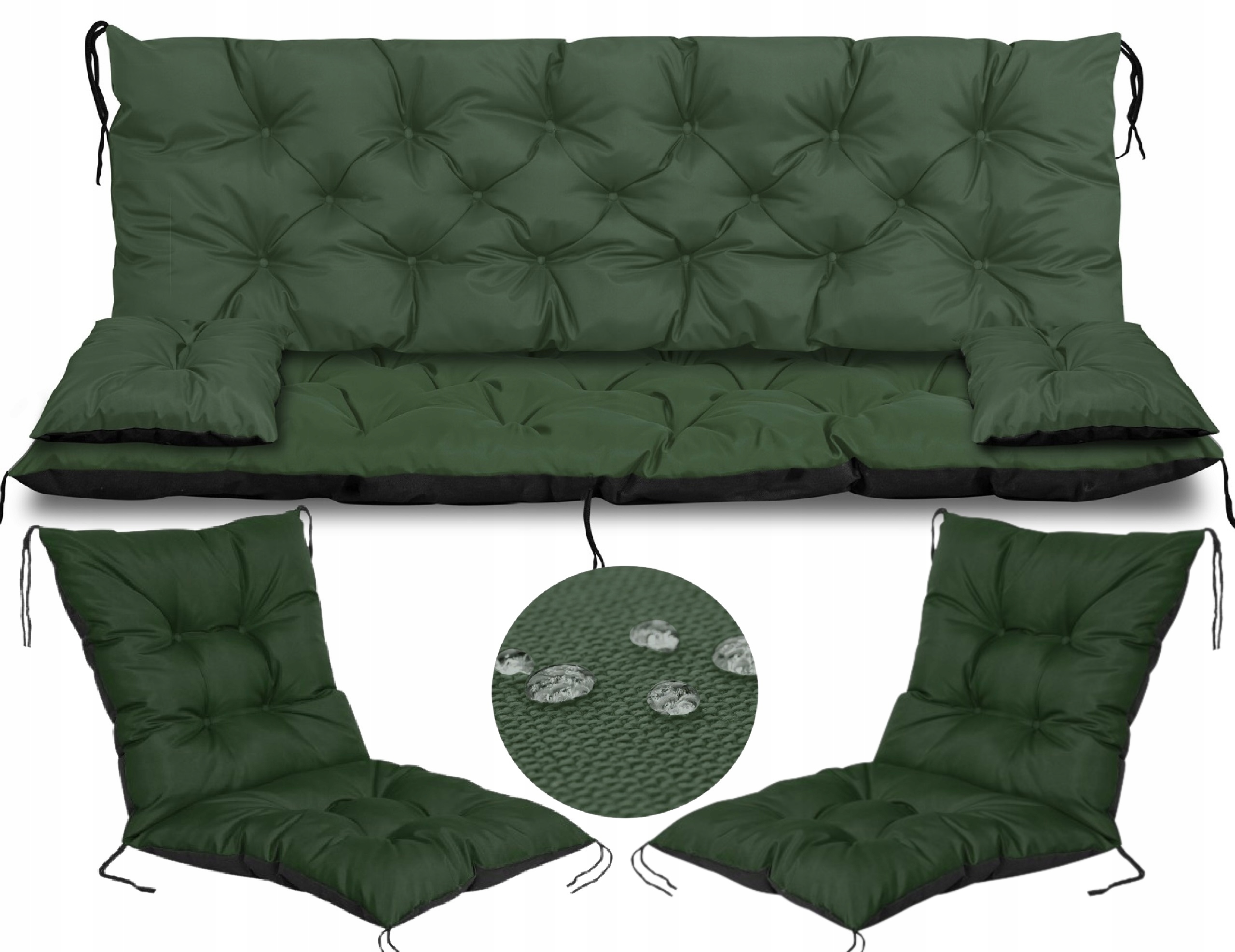 Záhradné vankúše na lavičku 120x60x50 cm 2 vankúše na stoličku 50x50x50 cm