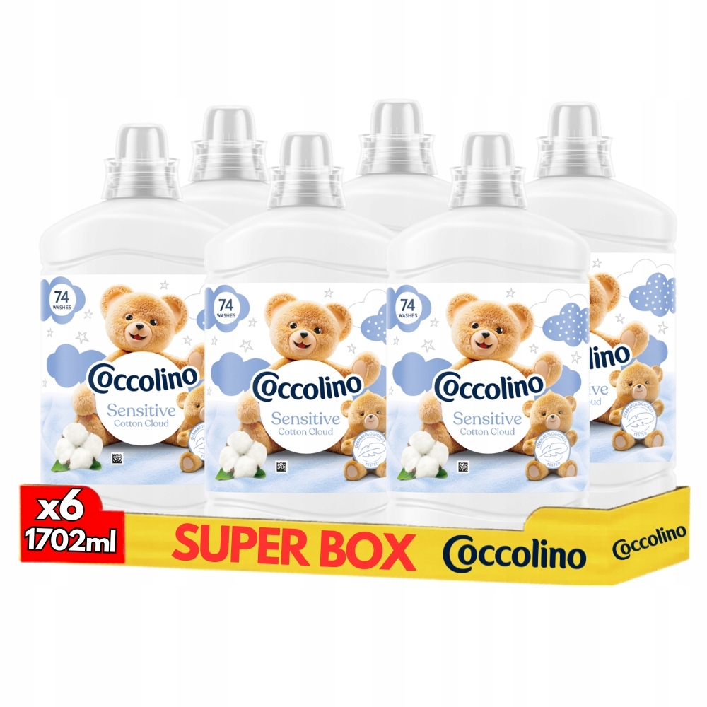 Coccolino Sensitive Cotton Cloud Zestaw Płyn do płukania tkanin 6x1702 ml