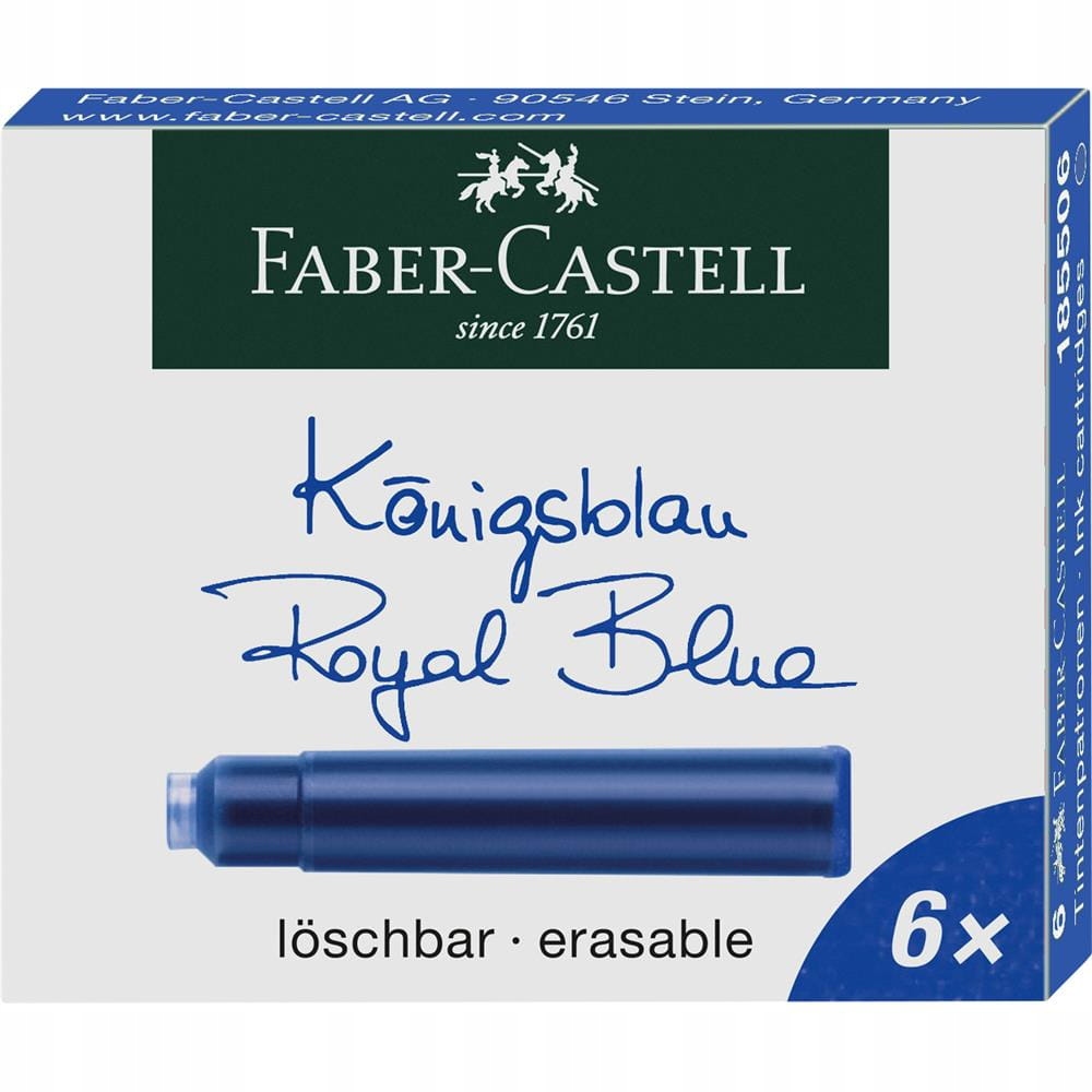 

Naboje do piór Faber Castell 6 szt niebieskie