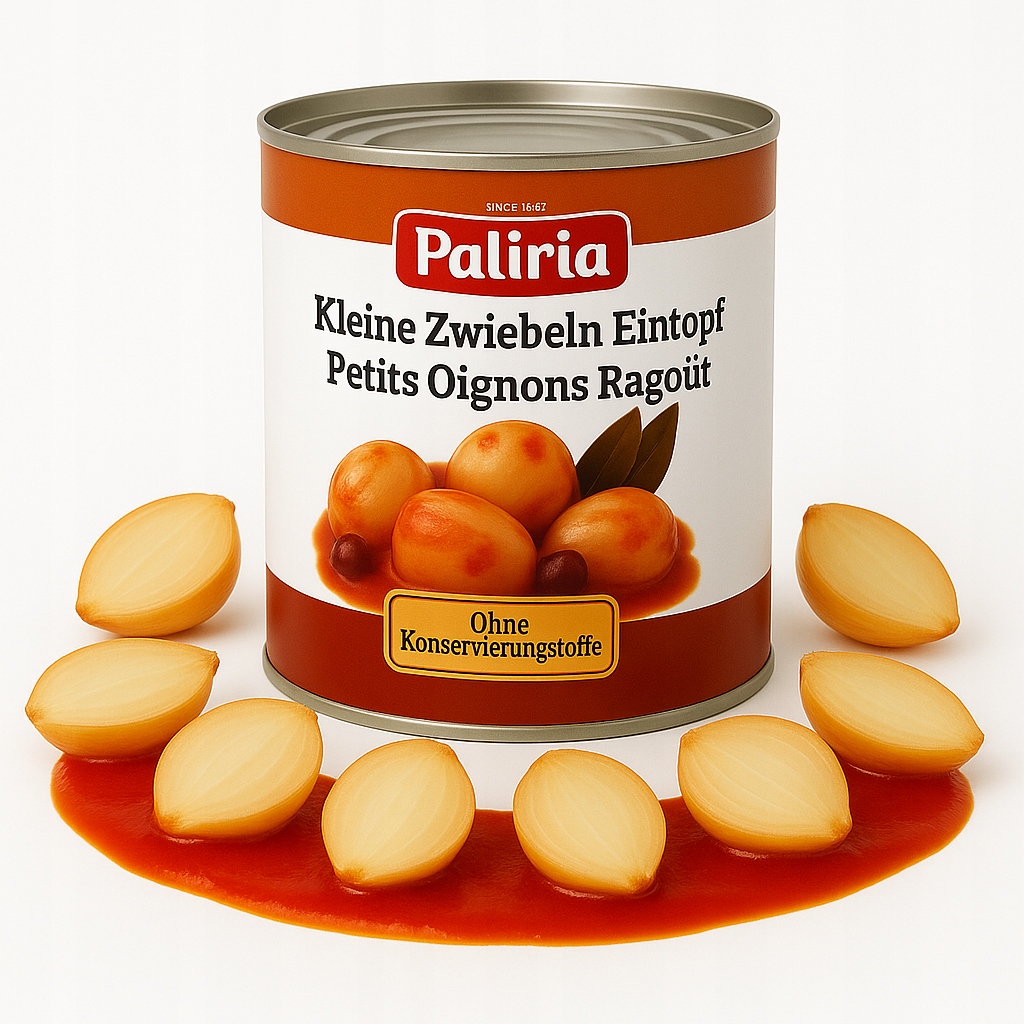 Dušené perlové cibulky v rajčatové omáčce 2000 g Paliria