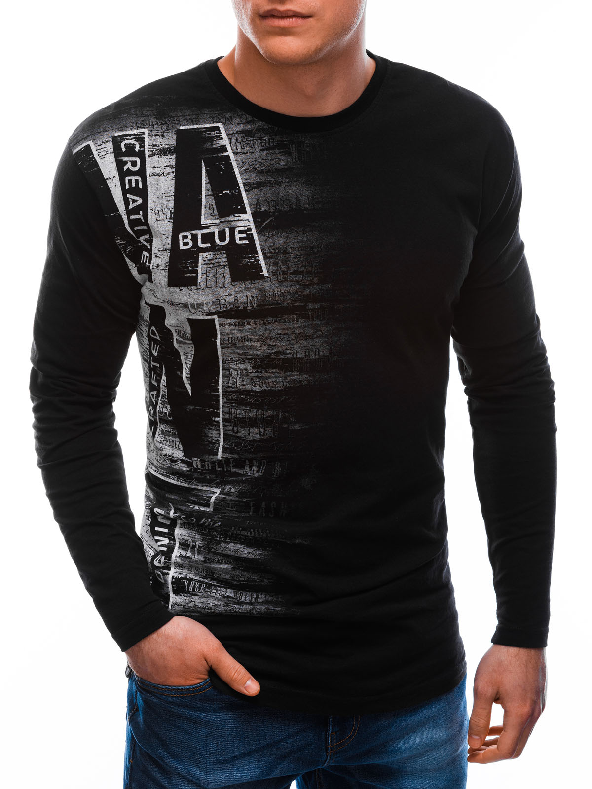 

Longsleeve męski z nadrukiem 147L czarny M