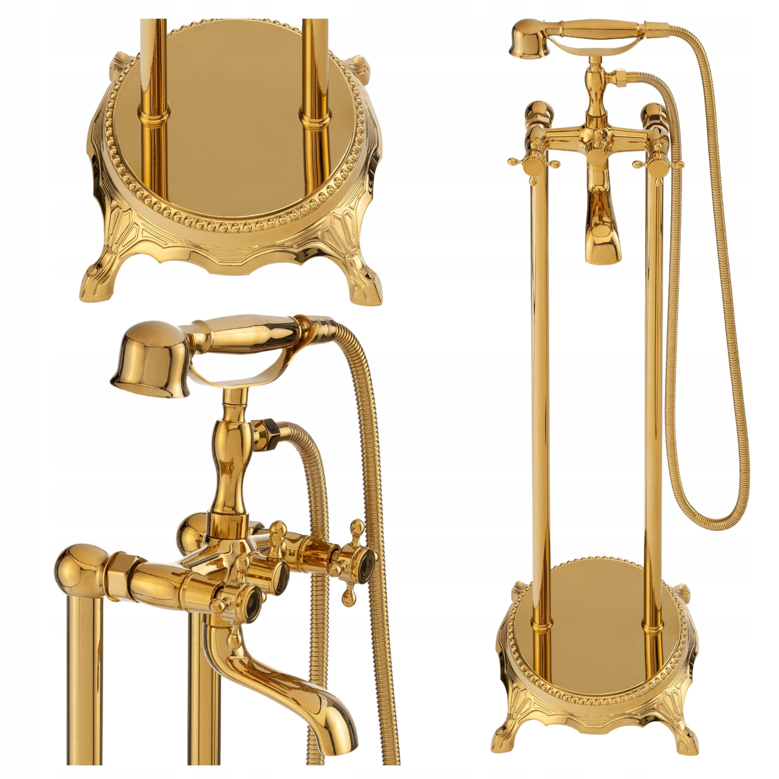 Volně Stojící Retro Vanová Baterie Zlatá