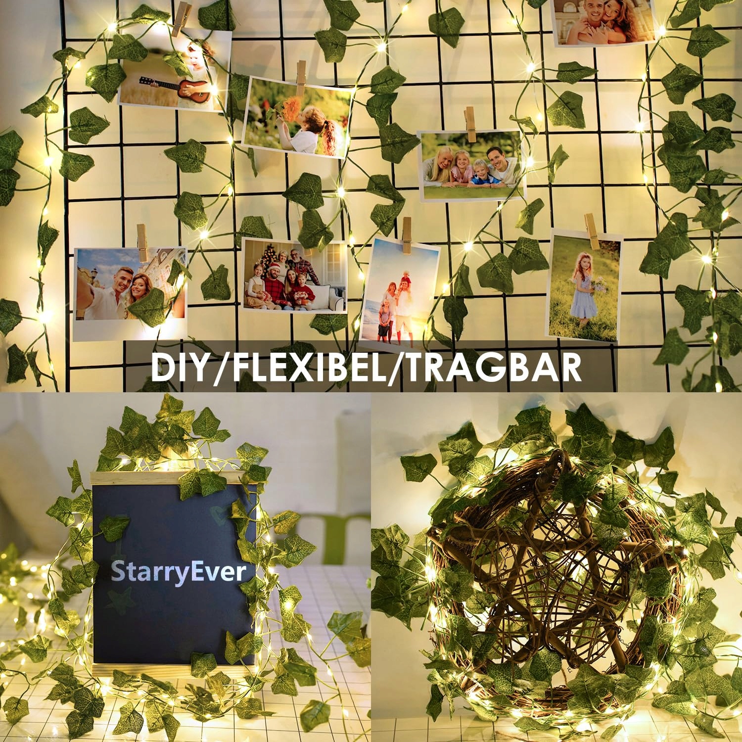 STARRYEVER Girlanda LED 20M 200 Sztuk Solarna USB Zewnętrzna Do Ogrodu — miniatura 8
