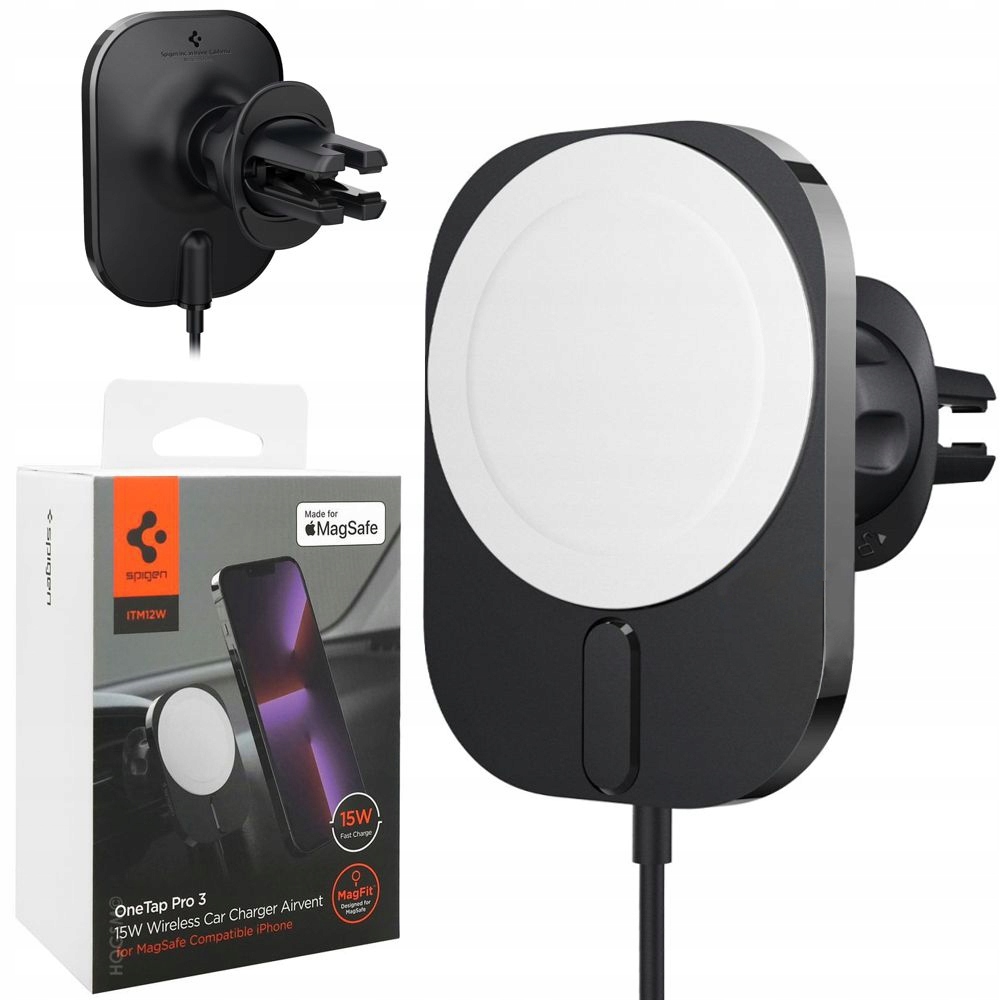 Spigen Držák do auta Nabíječka 15W pro Apple iPhone 17/16/Pro/Max