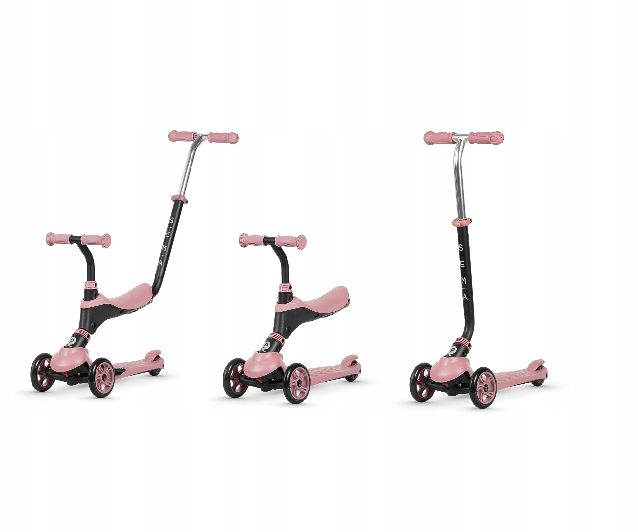 HULAJNOGA dla dzieci 3-kołowa LED QPLAY SEMA 3w1 Pink 3+ RÓŻOWA Liczba kół 3