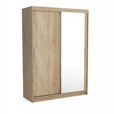 Skříň Rieti 150 cm Skříň se zrcadlem Posuvná dub sonoma