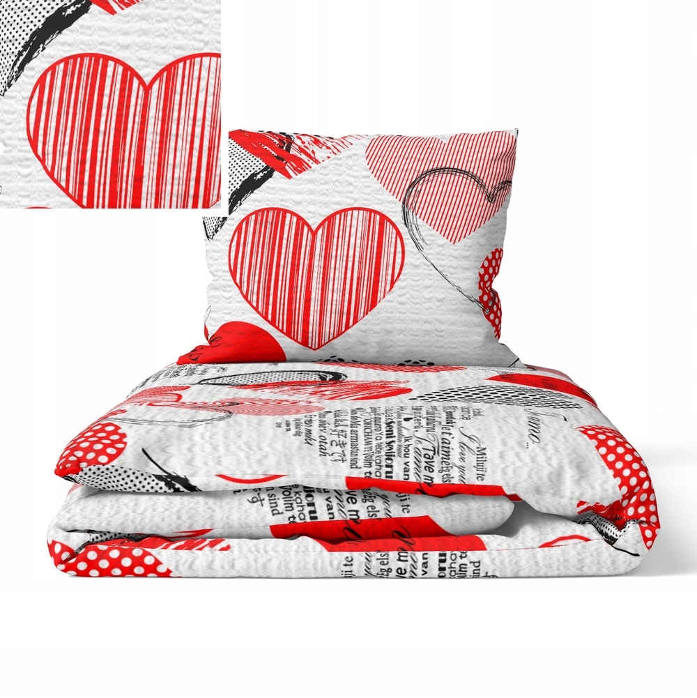 krepové povlečení 160x200 2x70x80 Bavlna 100% Bielawa Polský výrobek Srdíčko