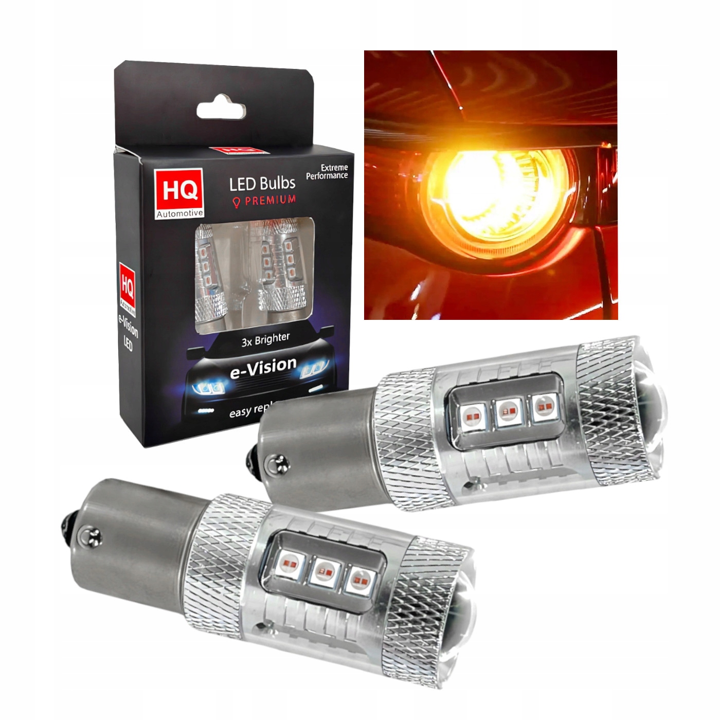 Żarówki Led P21W BA15s Przebijające Czerwone Klosze Usa Komplet 2 Sztuki