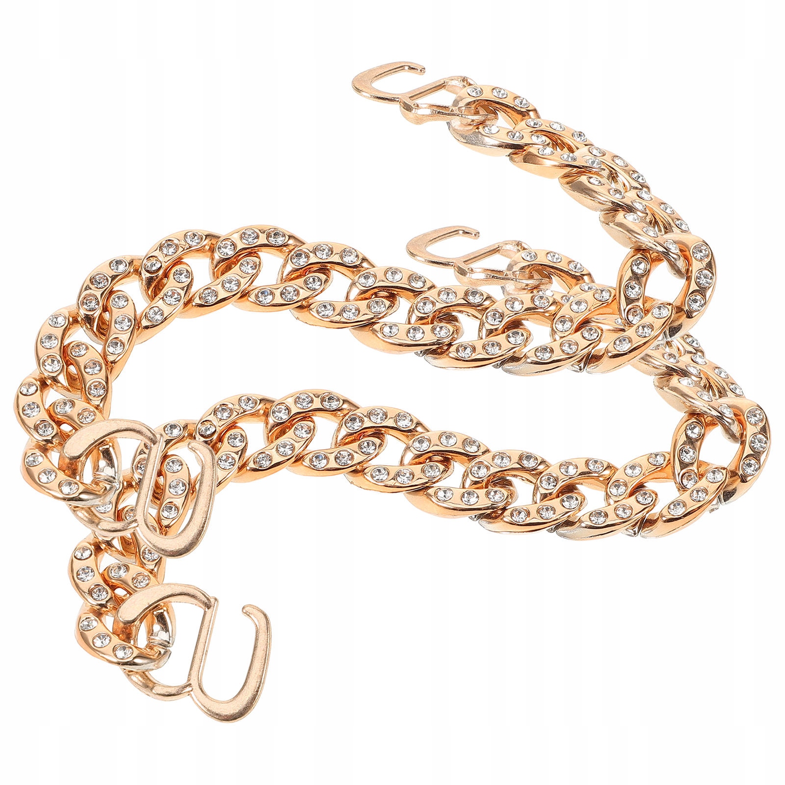 2SZT ELEGANCKIE ŁAŃCUSZKI DO BUTÓW W KOLORZE RÓŻOWEGO ZŁOTA ŁATWE MOCOWANIE CHARMSÓW DO BUTÓW